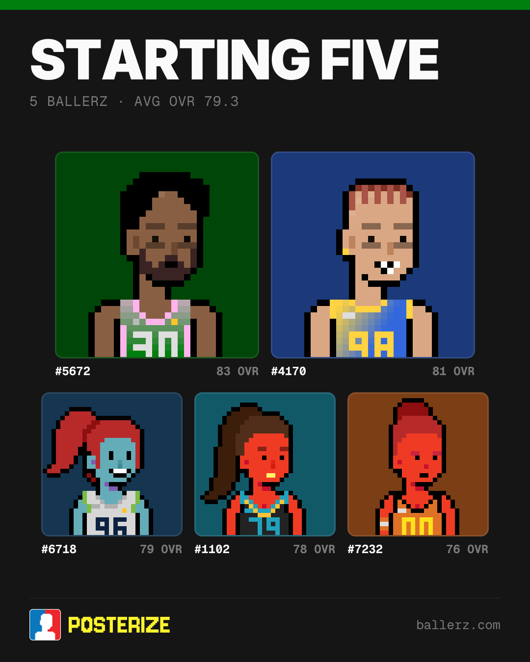 Poster of Baller #5672, #4170, #6718, #1102, #7232