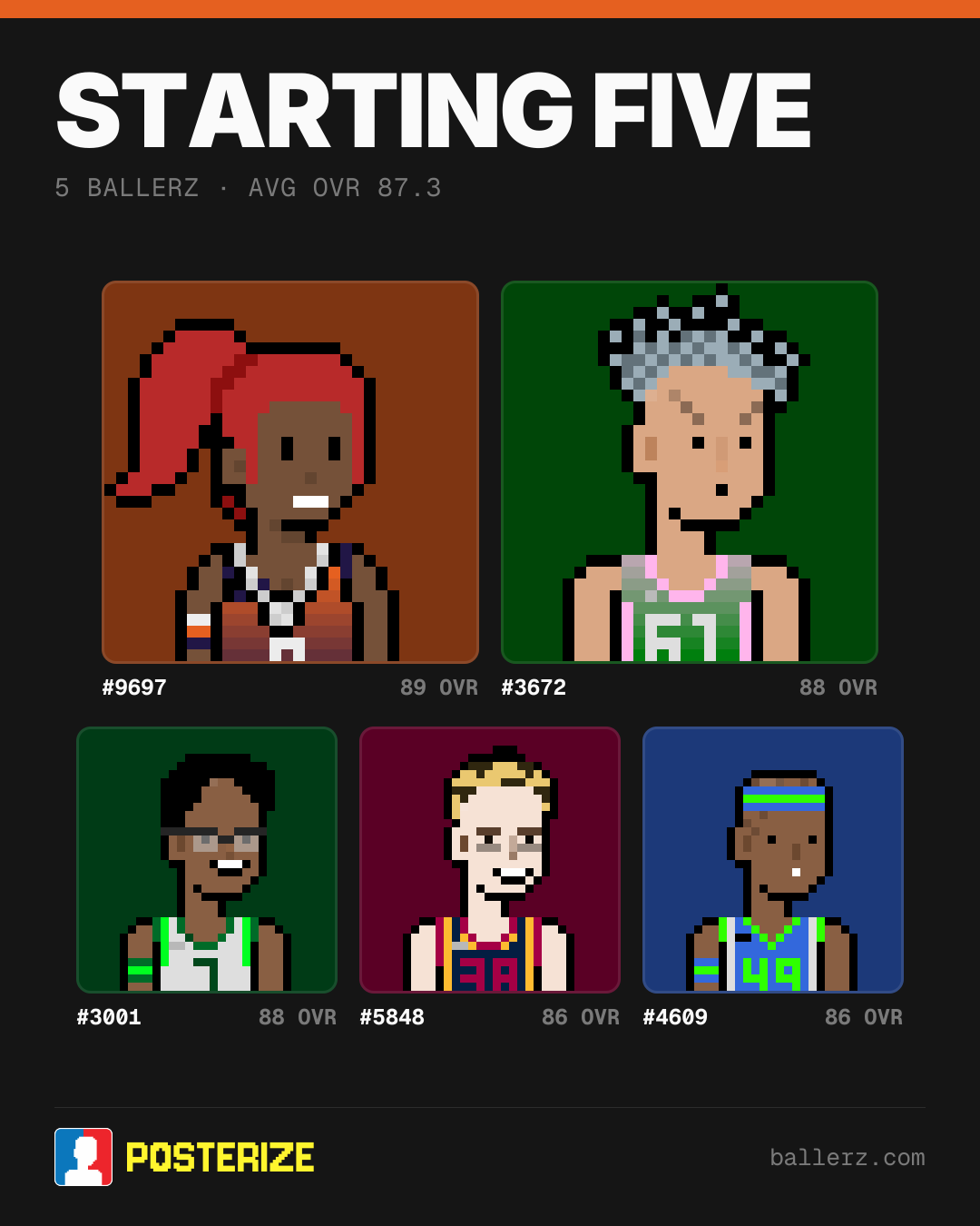 Poster of Baller #9697, #3672, #3001, #5848, #4609